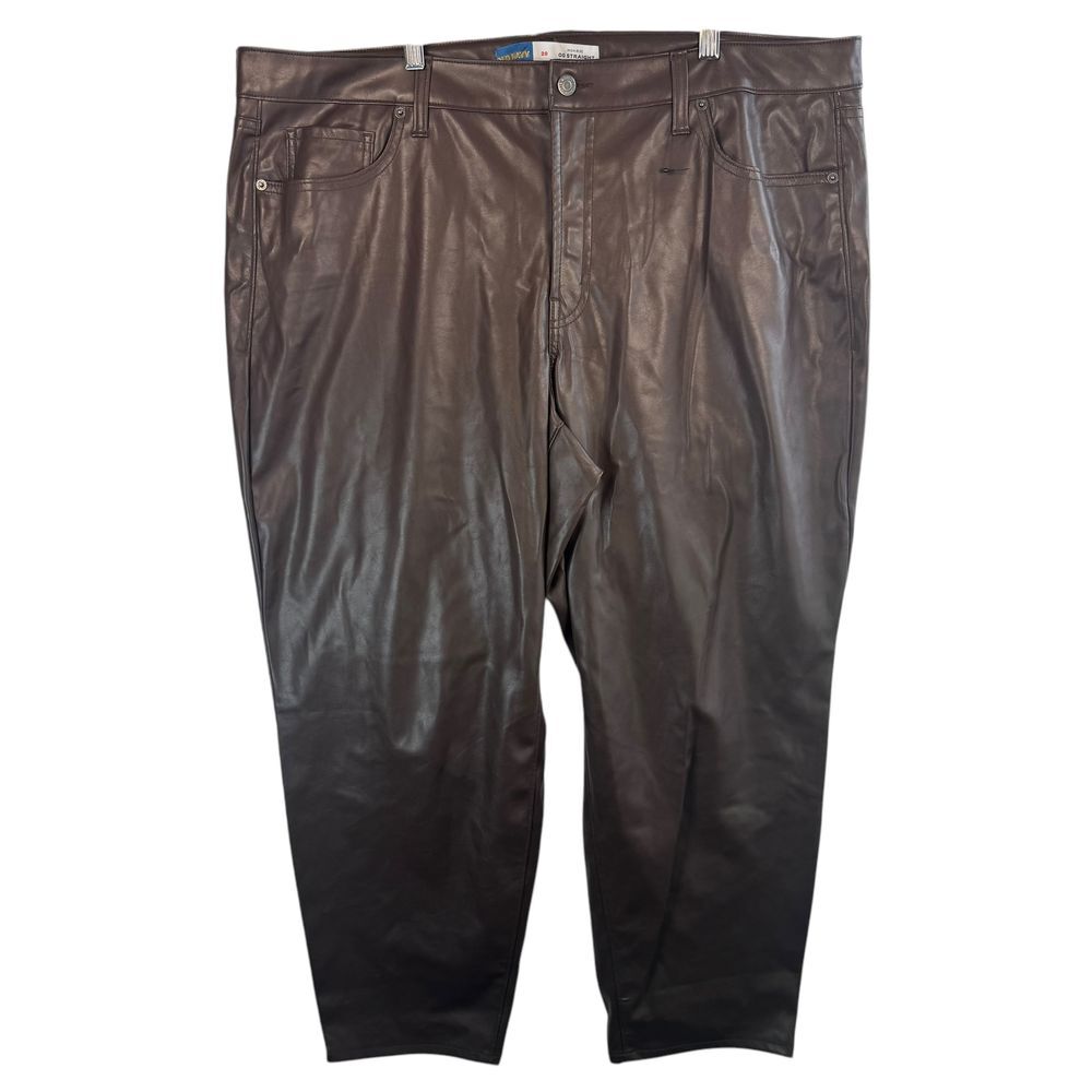 Old Navy Brown Faux Leather Straight Pants Plus Size 20 Vegan Leather Trousers